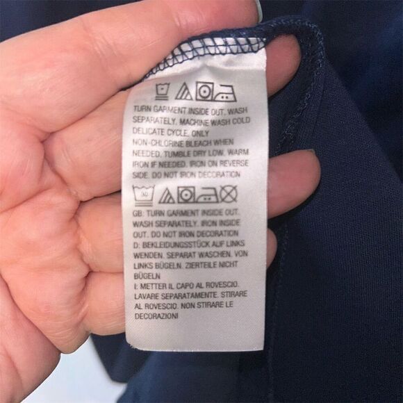 Quacker Factory Women's Navy Blue Lace-Up Dress w/ Pockets Size M - Picture 6 of 9